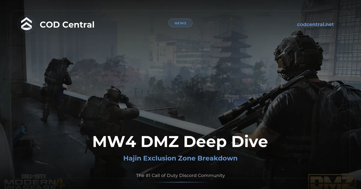 MW4 DMZ deep dive showing the Hajin Exclusion Zone with FOB, crafting, and extraction details