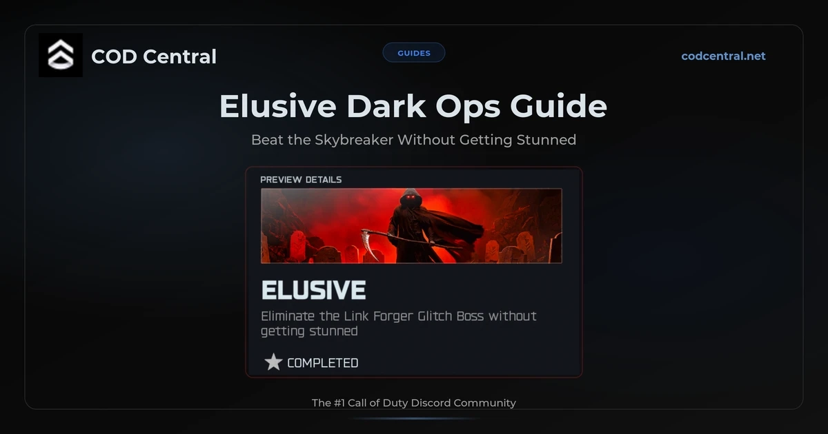 Elusive Dark Ops animated Grim Reaper calling card for beating the Skybreaker without getting stunned in BO7 Endgame