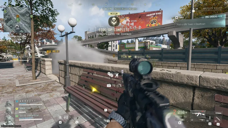 MW4 DMZ Side Op Complete banner Paid Intel Kill the Scavenger at Hajin River Heights