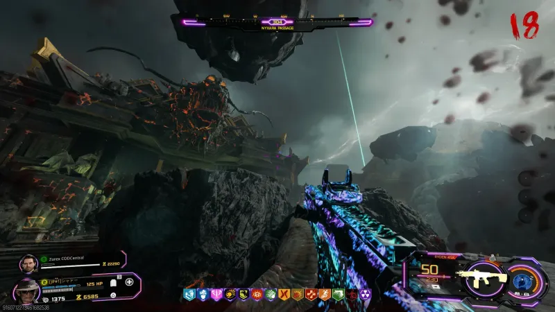 Mr Peeks spawn location at Nyxara Passage on Rex Infernus, BO7 Cursed Mode