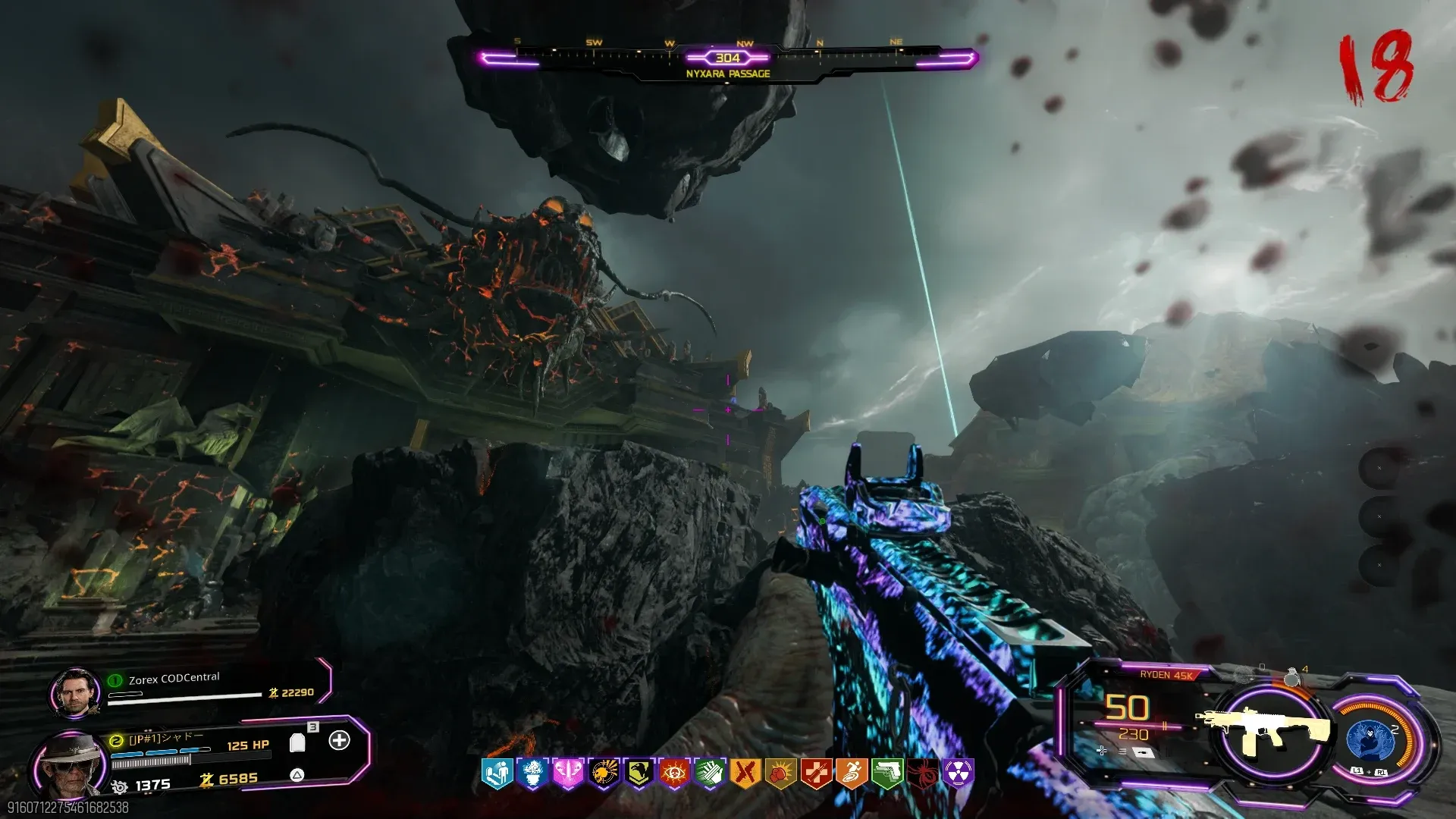 Mr Peeks spawn location at Nyxara Passage on Rex Infernus, BO7 Cursed Mode