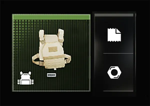 MW4 DMZ 3D Printer recipe card for the 1-Plate Armor Vest, costing 25 Synthetics and 25 Metals