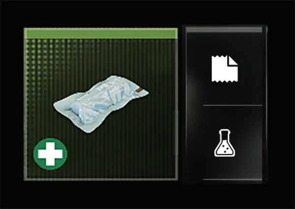 MW4 DMZ 3D Printer recipe card for the Bandage, costing 15 Synthetics and 15 Chemicals