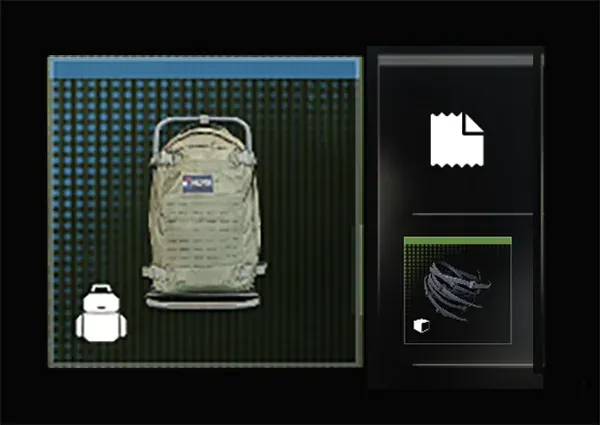 MW4 DMZ 3D Printer recipe card for the Medium Backpack, costing 50 Synthetics and 5 Rigid Synthetics