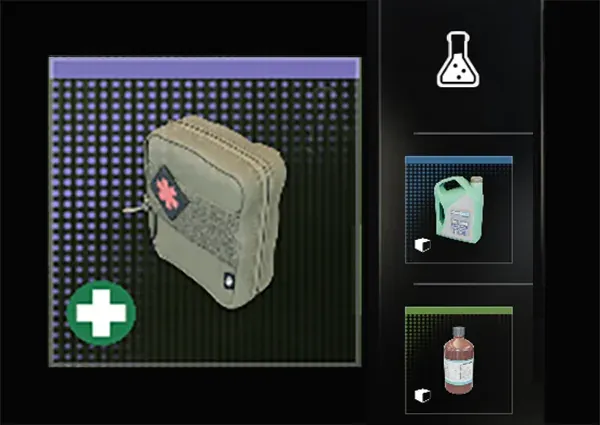 MW4 DMZ 3D Printer recipe card for the Medkit, costing 30 Chemicals, 1 Binding Catalyst and 5 Biomaterials