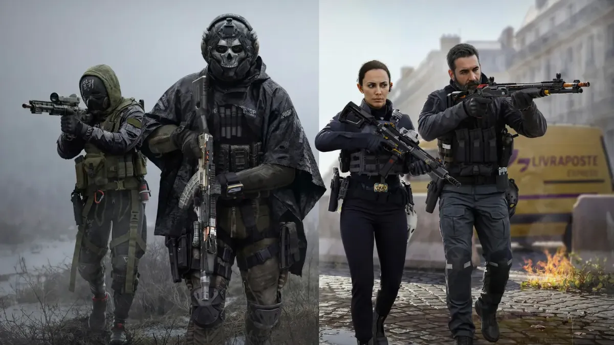 The four Hostile Alliance Vault Edition operators for MW4: Blix, Ghost, Valeria and Price