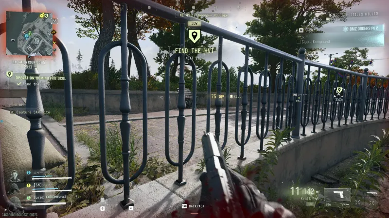 MW4 DMZ Domino Protocol Find the HVT next step banner in Cheongun Village with the next HVT marker 352m away