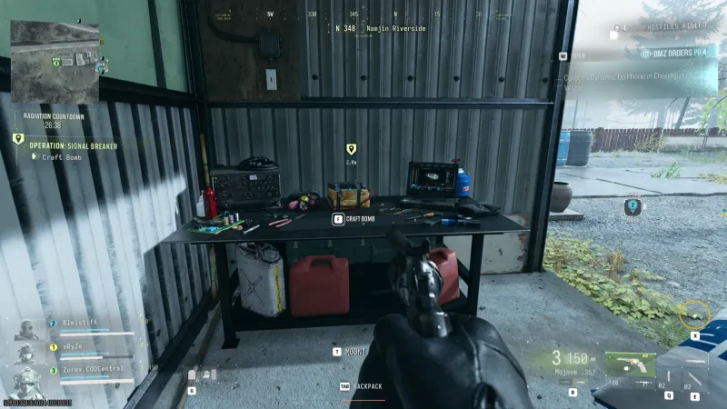MW4 DMZ Signal Breaker Craft Bomb workbench at Namjin Riverside