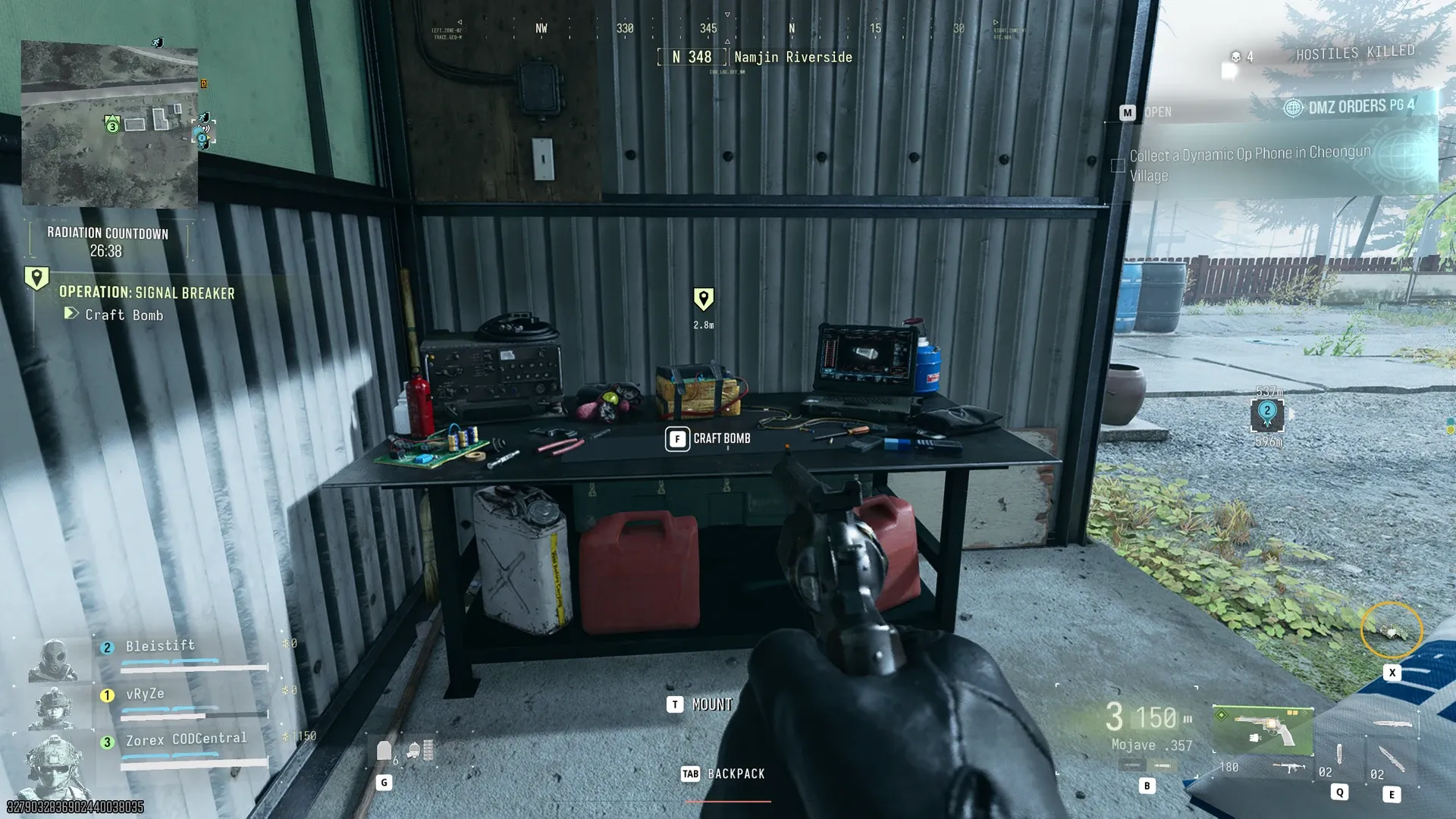 MW4 DMZ Signal Breaker Craft Bomb workbench at Namjin Riverside