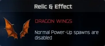 Dragon Wings relic description showing normal power-up spawns are disabled in BO7 Cursed mode