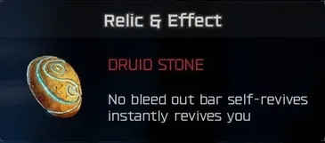 Druid Stone relic effect: no bleedout bar and self-revive instantly revives you in BO7 Cursed mode