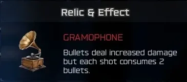 Gramophone relic effect: bullets deal more damage but each shot uses two bullets in BO7 Cursed mode