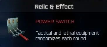 Power Switch relic effect: equipment randomizes each round in BO7 Cursed mode