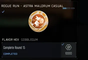 Flavor Hex GobbleGum reward for completing Round 15 on Astra Malorum Casual