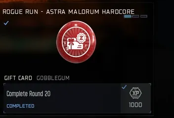 Gift Card GobbleGum reward for completing Round 20 on Astra Malorum Hardcore