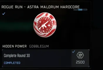 Hidden Power GobbleGum reward for completing Round 30 on Astra Malorum Hardcore