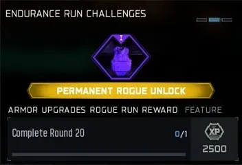 Rogue Run Endurance reward: Armor Upgrades permanent unlock for completing Round 20