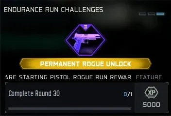 Rogue Run Endurance reward: Rare Starting Pistol for completing Round 30