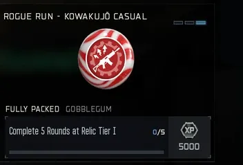 Fully Packed GobbleGum reward for 5 rounds at Relic Tier I on Kowakujo Casual