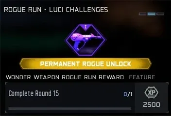 Rogue Run Luci reward: Wonder Weapons permanent unlock for completing Round 15