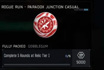 Fully Packed GobbleGum reward for 5 rounds at Relic Tier I on Paradox Junction Casual