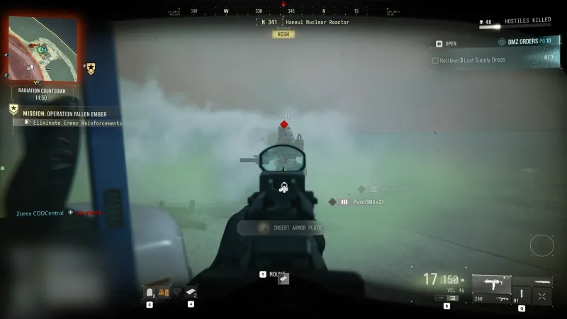 MW4 DMZ enemy reinforcements in smoke at the Haneul Nuclear Reactor during Secure the Warhead