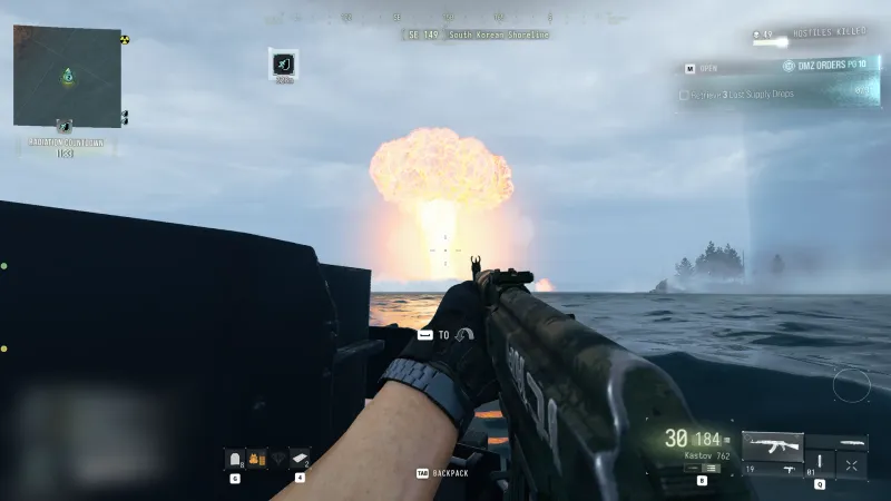 MW4 DMZ nuclear explosion in the distance at the end of Operation Fallen Ember