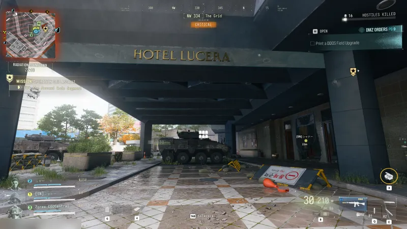 MW4 DMZ Hotel Lucera entrance in The Grid during Get the Second Code Segment