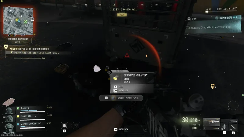Common Destroyed K9 Battery Core dropped by a wrecked robot in Operation Shopping Hacks, which does not power the lab door