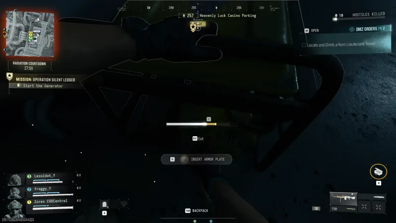 Operation Silent Ledger generator pull-start minigame with a timing bar and yellow sweetspot