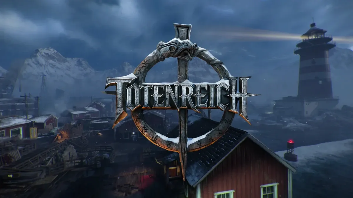Totenreich, the upcoming Black Ops 7 Zombies map with a snowy village and lighthouse