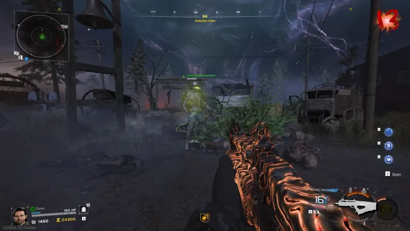 The Cordyception Major augment for Toxic Growth shown in the augment menu in Black Ops 7 Zombies