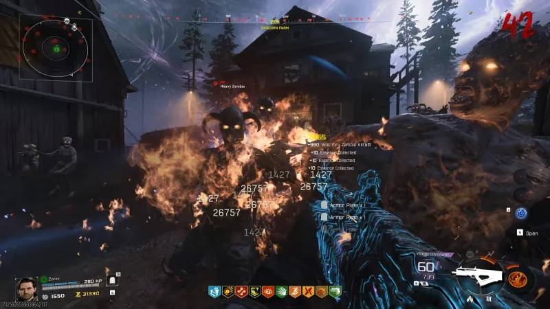 The Flashover Major augment selected for Wild Fire in Black Ops 7 Zombies