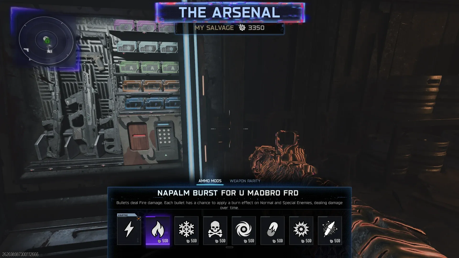 Napalm Burst minor augment selection screen in BO7 Zombies