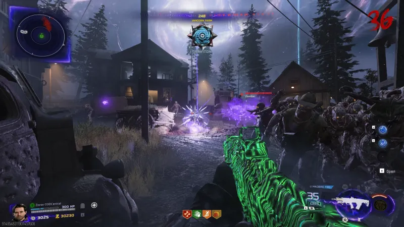 Shadow Rift research screen in BO7 Zombies showing the full augment grid