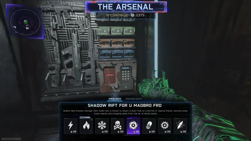 Gravity Well Major augment selected on the Shadow Rift augments screen in BO7 Zombies