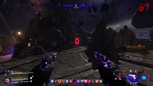 Red Civil Protector Head relic trial portal between the rocks in the Crash Site on Astra Malorum, round 67