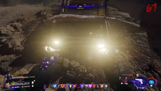 Both of Ol' Tessie's headlights flashing together at the start of the Civil Protector Head code in BO7 Zombies