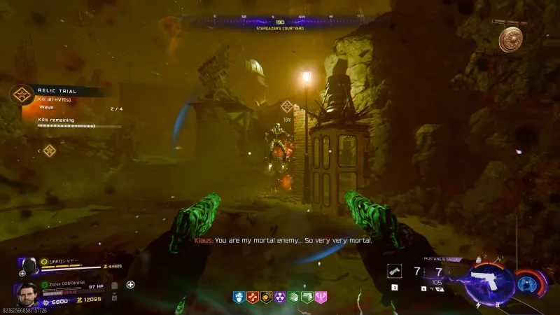 Uber Klaus HVT during wave 2 of 4 of the Gong relic trial in Stargazer's Courtyard on Astra Malorum