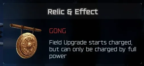 Gong relic card in BO7 Cursed mode reading Field Upgrade starts charged, but can only be charged by full power